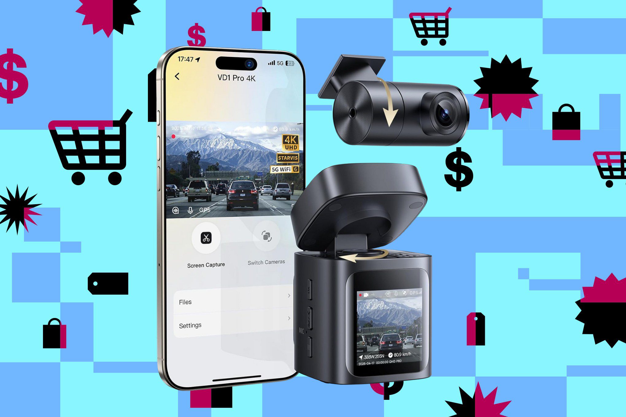 baseus solar-powered dash cam is down to