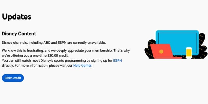 YouTube TV sends out $20 credit for lost Disney content: How to redeem 10 youtube tv sends out 20 credit for