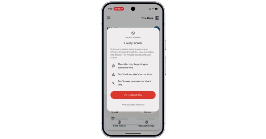 android scam protection pilot pauses screen sharing