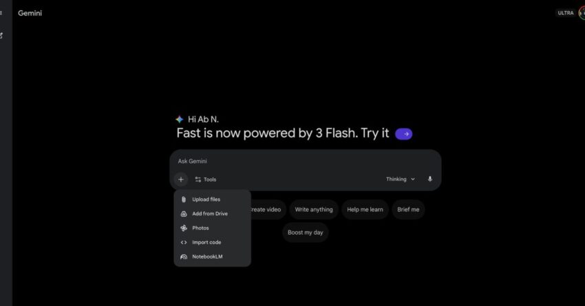 gemini app adds notebooklm integration details thinking