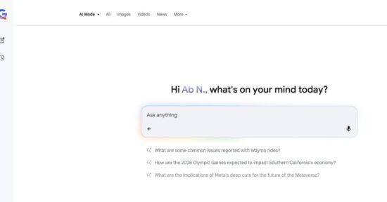 google updates ai mode homepage with new