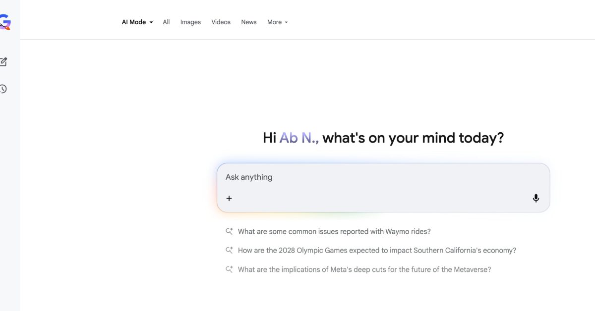 google updates ai mode homepage with new