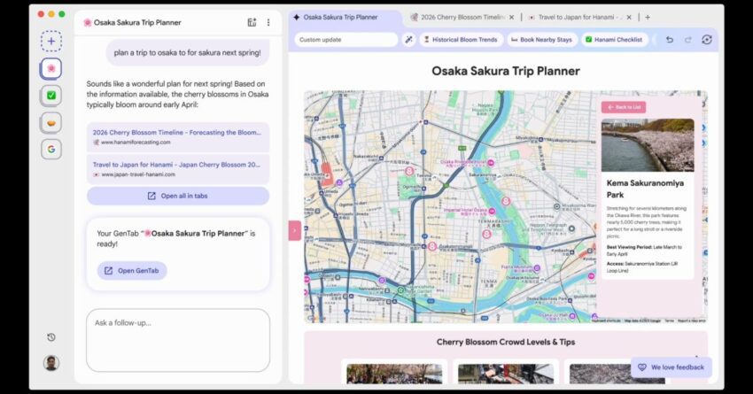 google announces experimental disco browser with gentabs