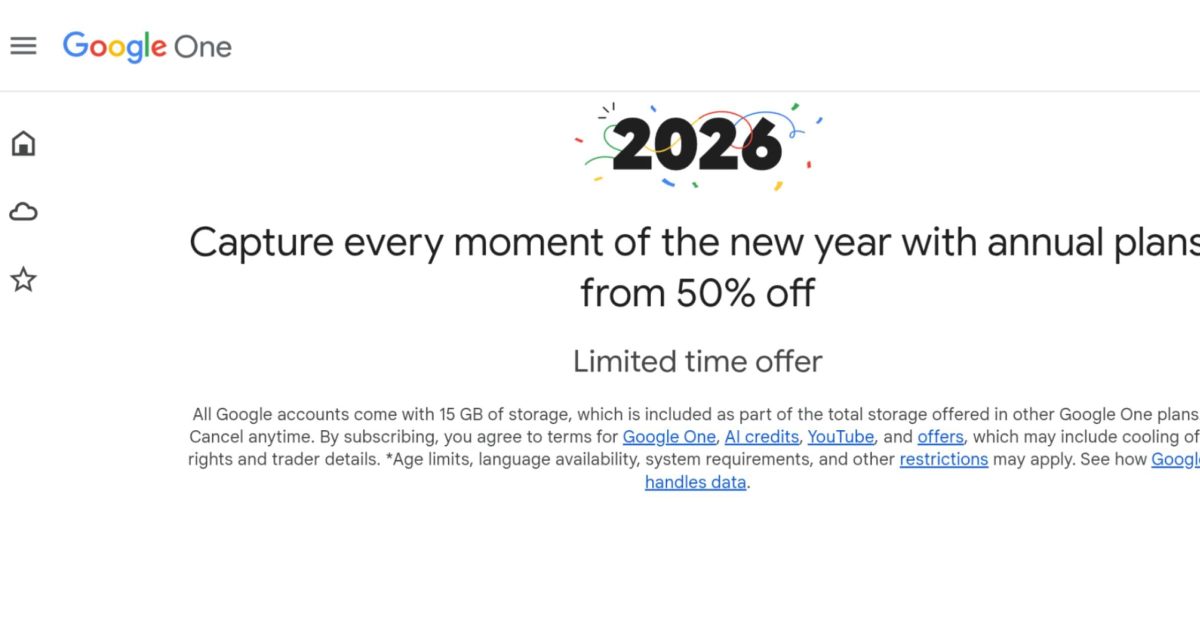 google one discounting annual 2 tb and