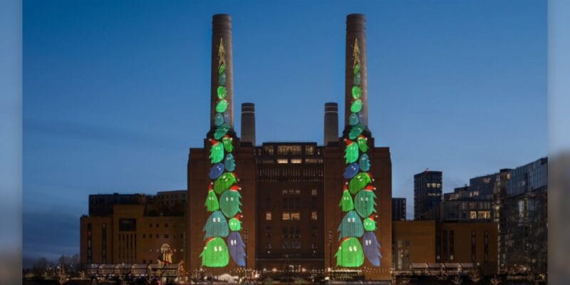 Apple now projecting iPad-designed Christmas trees onto Battersea Power Station 10 apple now projecting ipad-designed christmas trees onto