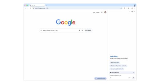 gemini in chrome gets side panel ui