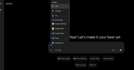 gemini app gets faster model switching from