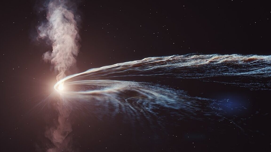 This black hole "burps" with Death Star energy 2 this black hole burps with death star