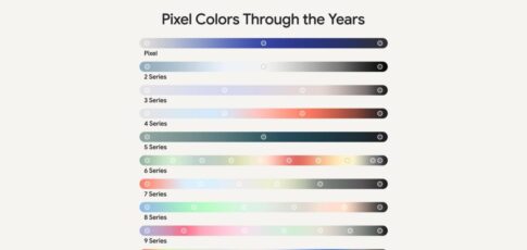 google touts pixel colors through the years
