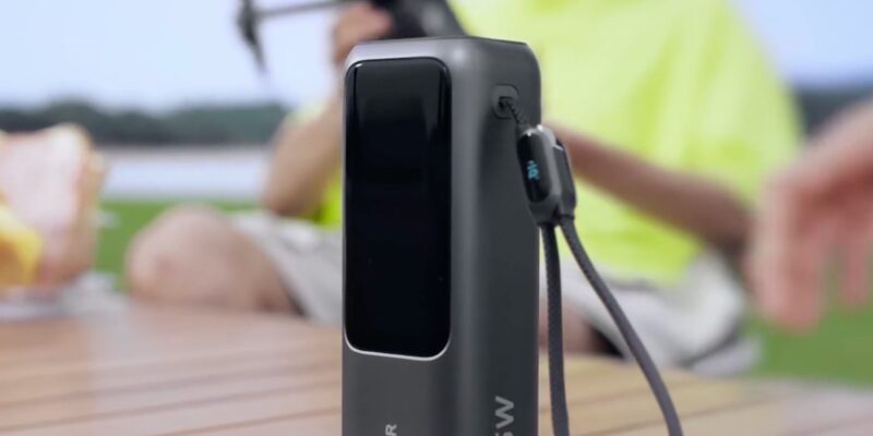 anker s power bank with built-in cables