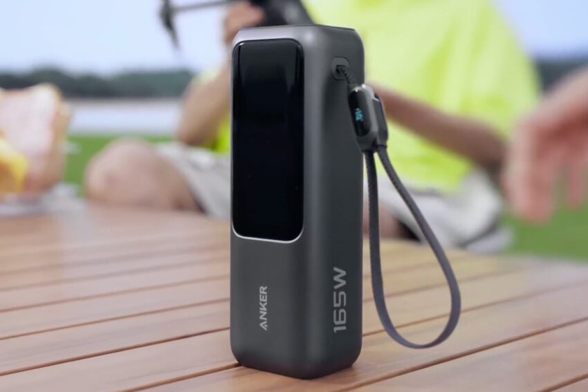 anker s power bank with built-in cables
