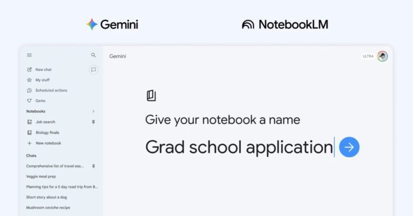 gemini app rolling out notebooks to organize