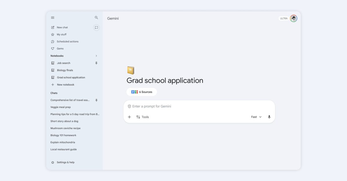 notebooks are now available for free gemini