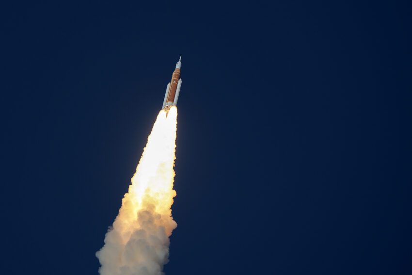 nasa launches four astronauts toward the moon