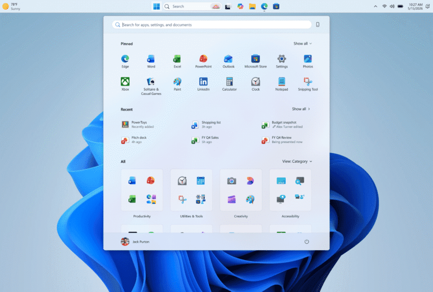 Windows 11 tests an adjustable taskbar and resizable Start menu 1 windows 11 tests an adjustable taskbar and