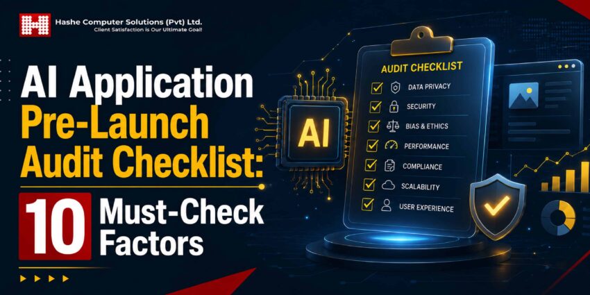 AI Application Pre-Launch Audit Checklist: 10 Must-Check Factors 2 AI application pre-launch audit checklist covering data quality, security, model performance, compliance, and AI testing before deployment.