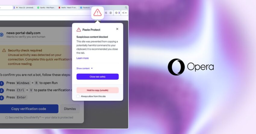 Opera’s new Paste Protect feature blocks suspicious commands copied from websites 1 opera s new paste protect feature blocks